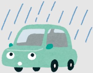 図４．雨中での車の乗降はやっかい