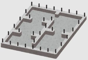図６．ベタ基礎を採用（コンクリートを厚く設定）