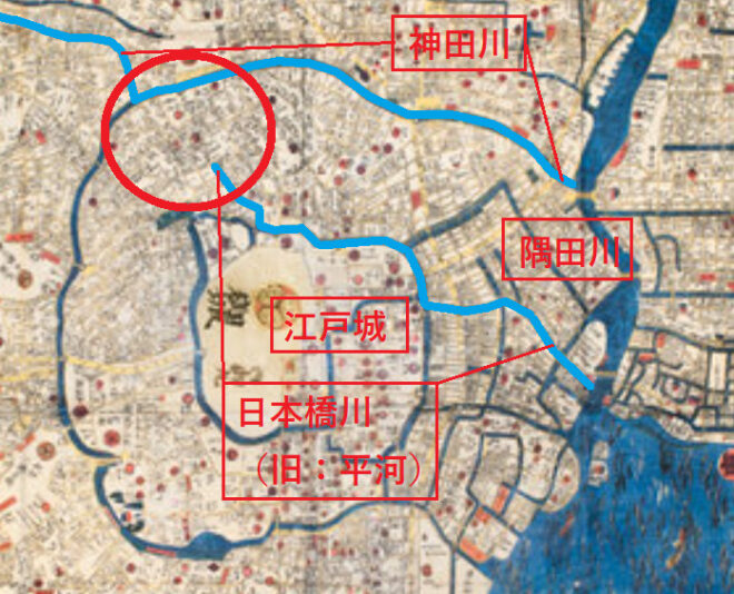 図５．江戸時代の神田川・日本橋川