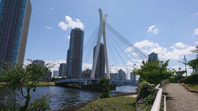 Δ写真２．中央大橋：隅田川右岸上流側から撮影