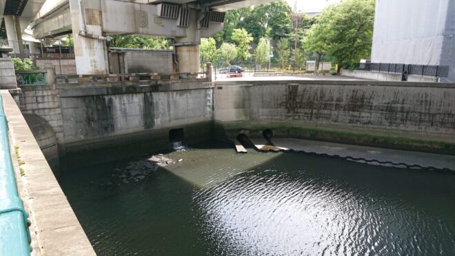 写真28．清水濠からの排水口：日本橋川右岸、雉子橋上流側