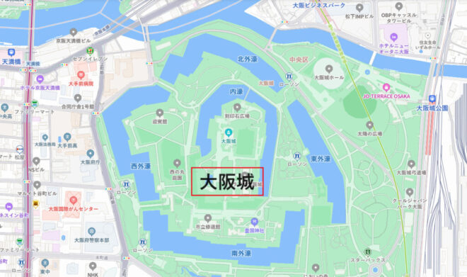 図２．大阪城位置図２
