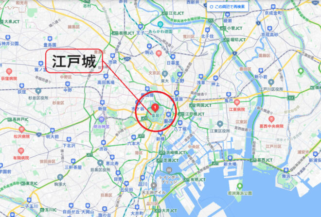 図２．江戸城位置図１