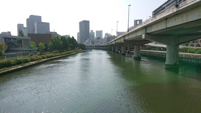 写真15．難波橋から堂島川下流を臨む