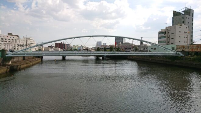 写真42．上船津橋から堂島川下流を臨む