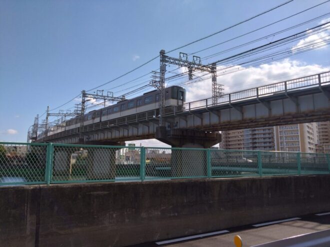 写真14．阪神なんば線六軒家川橋梁：六軒家川右岸上流側から撮影