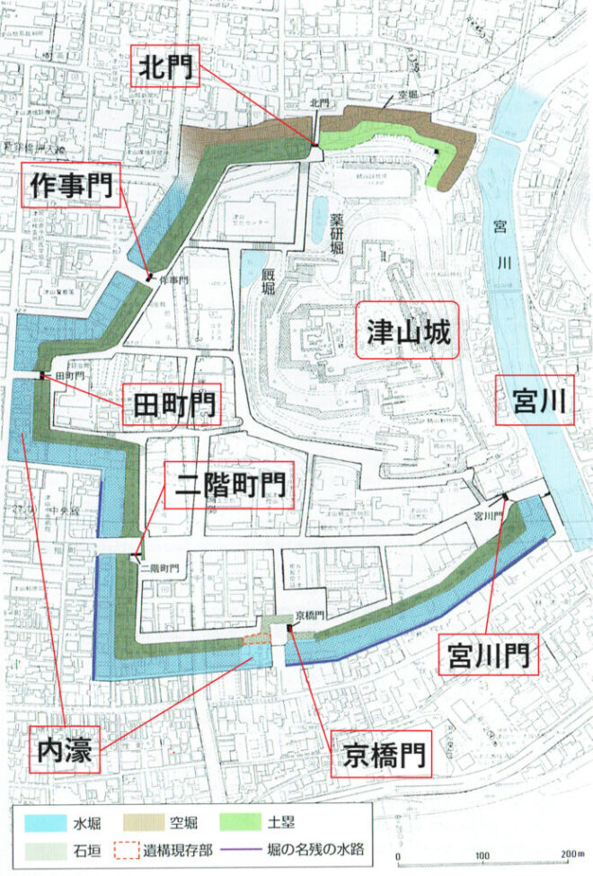 図５．津山城内濠配置図