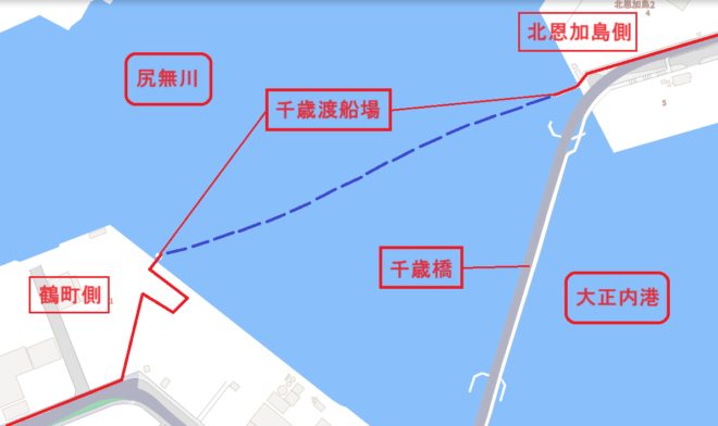 図３．千歳渡船場位置図２