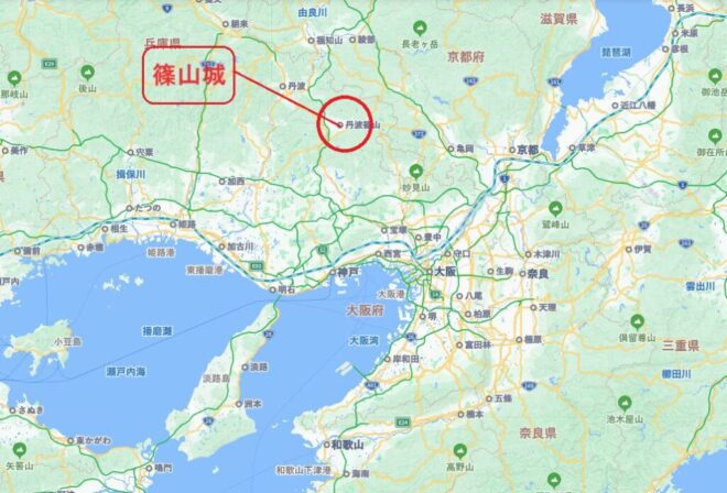 図１．篠山城位置図