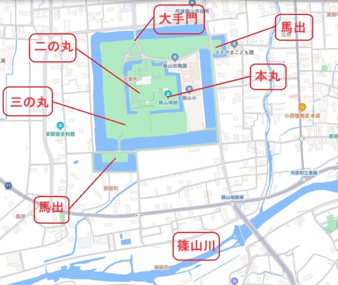 図４．篠山城位置図
