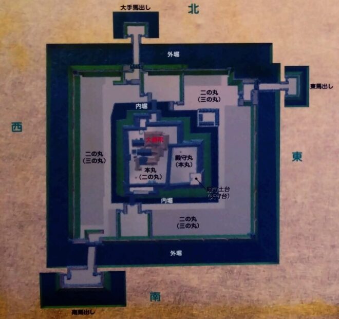 図３．篠山城：城郭概略図